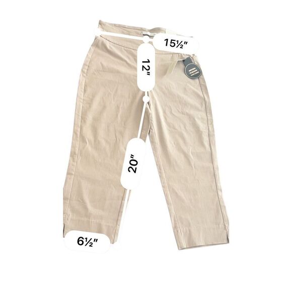 Larry Levine Sliming 369 Stretch Khaki capris Pants Size 10 - Picture 5 of 8